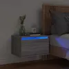 Image de vidaXL Table de chevet murale avec lumiÃ¨res LED sonoma gris