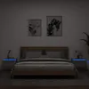 Image de vidaXL Tables de chevet murales avec lumiÃ¨res LED 2 pcs sonoma gris