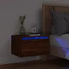 Image de vidaXL Table de chevet murale avec lumiÃ¨res LED chÃªne marron