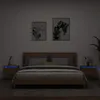 Image de vidaXL Tables de chevet murales avec lumiÃ¨res LED 2 pcs chÃªne marron