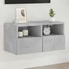 Image de vidaXL Meuble TV mural gris bÃ©ton 60x30x30 cm bois d'ingÃ©nierie