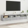 Image de vidaXL Meubles TV muraux 2 pcs gris bÃ©ton 80x30x30cm bois d'ingÃ©nierie