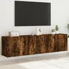 Image de Vidaxl Meubles Tv Muraux 2 Pcs ChÃªne FumÃ© 80x30x41 Cm