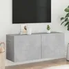 Image de vidaXL Meuble TV mural gris bÃ©ton 100x30x41 cm