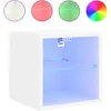 Image de vidaXL Meuble TV mural avec lumiÃ¨res LED blanc 30x28,5x30 cm