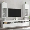 Image de vidaXL Meubles TV avec lumiÃ¨res LED 2 pcs blanc 30,5x30x90 cm