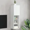 Image de vidaXL Meuble TV avec lumiÃ¨res LED blanc 30,5x30x102 cm