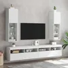 Image de vidaXL Meubles TV avec lumiÃ¨res LED 2 pcs blanc 30,5x30x102 cm