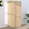 Image de Vidaxl Meuble Tv Avec LumiÃ¨res Led ChÃªne FumÃ© 30,5x30x102 Cm