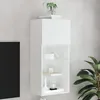 Image de vidaXL Meuble TV avec lumiÃ¨res LED blanc 40,5x30x90 cm