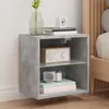 Image de vidaXL Table de chevet murale avec lumiÃ¨res LED gris bÃ©ton