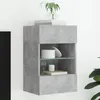 Image de vidaXL Meuble TV mural avec lumiÃ¨res LED gris bÃ©ton 40x30x60,5 cm