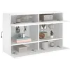 Image de vidaXL Meuble TV mural avec lumiÃ¨res LED blanc 98,5x30x60,5 cm