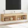 Image de Vidaxl Meubles Tv Avec LumiÃ¨res Led 2 Pcs ChÃªne Sonoma 60x30x30 Cm