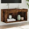 Image de Vidaxl Meuble Tv Avec LumiÃ¨res Led ChÃªne FumÃ© 60x30x30 Cm