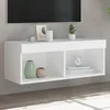 Image de vidaXL Meuble TV avec lumiÃ¨res LED blanc 80x30x30 cm