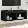 Image de vidaXL Meuble TV avec lumiÃ¨res LED noir 80x30x30 cm