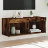 Image de Vidaxl Meuble Tv Avec LumiÃ¨res Led ChÃªne FumÃ© 80x30x30 Cm
