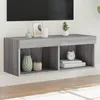 Image de vidaXL Meuble TV avec lumiÃ¨res LED sonoma gris 80x30x30 cm