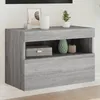Image de vidaXL Meuble TV mural avec lumiÃ¨res LED sonoma gris 60x30x40 cm