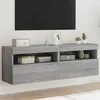 Image de vidaXL Meubles TV muraux et lumiÃ¨res LED 2pcs sonoma gris 60x30x40 cm
