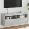Image de vidaXL Meuble TV mural avec lumiÃ¨res LED gris bÃ©ton 100x30x40 cm