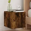 Image de Vidaxl Meuble Tv Mural Avec LumiÃ¨res Led ChÃªne FumÃ© 30,5x35x30 Cm