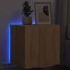 Image de Vidaxl Meuble Tv Mural Avec LumiÃ¨res Led ChÃªne Sonoma 40,5x35x40 Cm