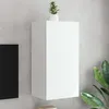 Image de vidaXL Meuble TV mural avec lumiÃ¨res LED blanc 40,5x35x80 cm