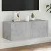 Image de vidaXL Meuble TV mural avec lumiÃ¨res LED gris bÃ©ton 80x35x31 cm