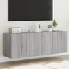 Image de vidaXL Meubles TV muraux et lumiÃ¨res LED 2pcs sonoma gris 60x35x41 cm