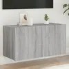 Image de vidaXL Meuble TV mural avec lumiÃ¨res LED sonoma gris 80x35x41 cm