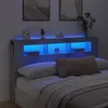 Image de vidaXL TÃªte de lit Ã  LED gris bÃ©ton 180x18,5x103,5cm bois d'ingÃ©nierie