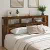 Image de Vidaxl TÃªte De Lit Ã Led ChÃªne FumÃ© 200x18,5x103,5cm Bois D'ingÃ©nierie