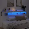 Image de vidaXL TÃªte de lit Ã  LED blanc 220x18,5x103,5 cm bois d'ingÃ©nierie