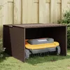 Image de vidaXL Garage pour robot tondeuse marron 86x90x52/57 cm rÃ©sine tressÃ©e