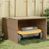 Image de vidaXL Garage pour robot tondeuse beige 86x90x52/57 cm rÃ©sine tressÃ©e