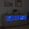 Image de vidaXL Buffet avec lumiÃ¨res LED gris bÃ©ton 162x37x67 cm