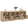 Image de Vidaxl Buffet Avec LumiÃ¨res Led ChÃªne Sonoma 202x37x67 Cm