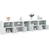 Image de vidaXL Buffet avec lumiÃ¨res LED blanc 283x37x67 cm