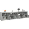 Image de vidaXL Buffet avec lumiÃ¨res LED gris bÃ©ton 283x37x67 cm