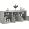 Image de vidaXL Buffet avec lumiÃ¨res LED gris bÃ©ton 162x37x67 cm