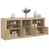 Image de Vidaxl Buffet Avec LumiÃ¨res Led ChÃªne Sonoma 181,5x37x67 Cm