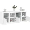 Image de vidaXL Buffet avec lumiÃ¨res LED blanc 164x37x67 cm
