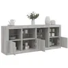 Image de vidaXL Buffet avec lumiÃ¨res LED sonoma gris 164x37x67 cm