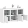 Image de vidaXL Buffet avec lumiÃ¨res LED blanc 123x37x67 cm