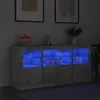 Image de vidaXL Buffet avec lumiÃ¨res LED gris bÃ©ton 142,5x37x67 cm