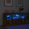 Image de Vidaxl Buffet Avec LumiÃ¨res Led ChÃªne FumÃ© 142,5x37x67 Cm
