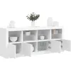 Image de vidaXL Buffet avec lumiÃ¨res LED blanc 163x37x67 cm