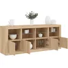 Image de Vidaxl Buffet Avec LumiÃ¨res Led ChÃªne Sonoma 163x37x67 Cm
